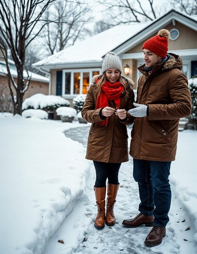 a couple buying their first home